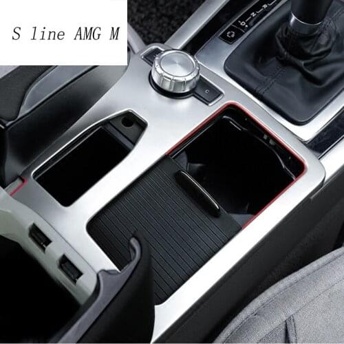 Car Styling Interior Stainless Steel Water Cup Holder Panel Decoration Trim For Mercedes Benz E class W212 Coupe 2010-2012 LHD