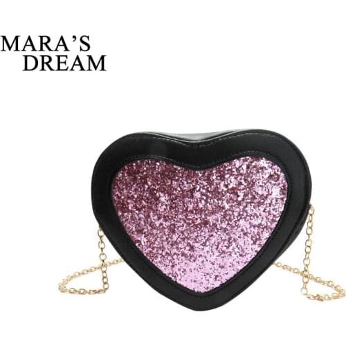 Maras Dream PU Leather Women Messenger Bag Girl Bling Tote Crossbody Bag Bling Bags Heart Shaped Messenger Bags Designer bolso