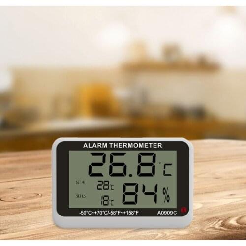 M89B Refrigerator Freezer Thermometer Hygrometer Temperature & Humiddity Monitor Meter with Large LCD Display