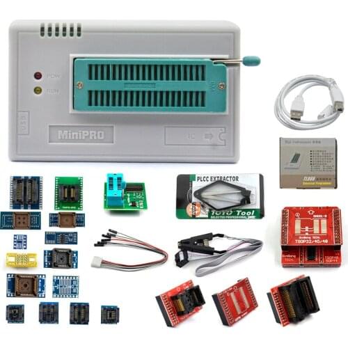 Upmely New TL866II Plus Set With 24 Adapters Universal Minipro Programmer +Test Clip TL866 PIC Bios High Speed V9.0 Compiler