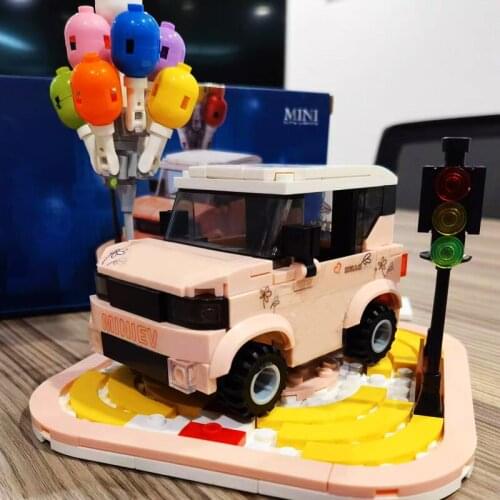 High-Tech Series WULING HONGGUAN MINIEV Super Car Building Blocks Bricks Mini Cute SUV Model Off-Road Vehicle Toys 1220 313Pcs
