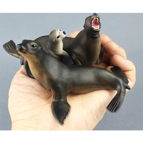 1pcs sealife oceanarium wild animals family Sea Lions Sea Dogs Pups figurine figure kids educational toys for children