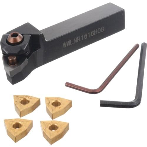 1Pcs 16x125mm WWLNR1616H08 Turning Tool Lathe Boring Bar + 4Pcs WNMG0804 Inserts with Wrenches For Lathe Turning Tool CNC