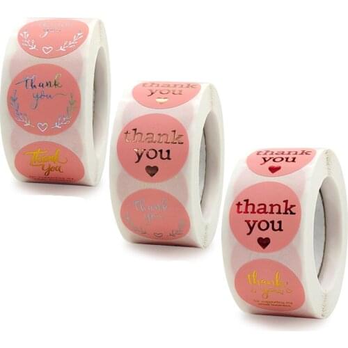 100-500pcs Thank You Stickers Envelope Seal Label Sticker Scrapbook Paper Sticker for Handmade Card Gift Box Thank you Tags