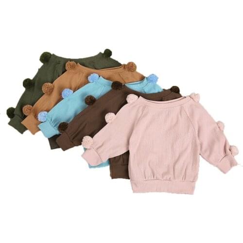 2pcs Baby Girl Long Sleeve Round Neck Pompom Knitwear + Decorative Button Skirt Toddler Solid Color Autumn Outfits for 2-7 Years