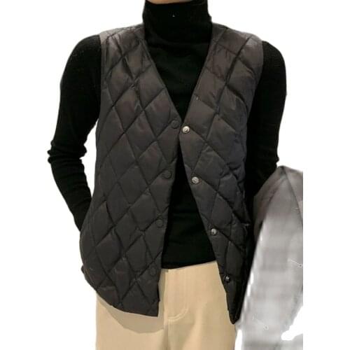 2021 autumn and winter light and thin base vest womens warm loose short waistcoat P3 1077