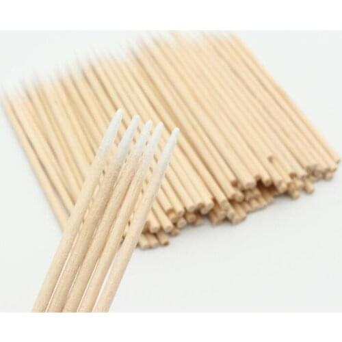 300 pcs Wood Cotton Swab Eyelash Extension Tools Medical Ear Care Cleaning Wood Sticks Cosmetic Cotton Swab Cotton Buds Tip