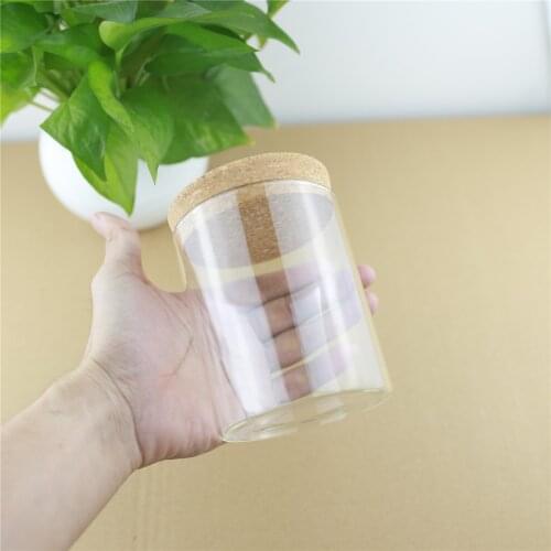 4pcs/lot 85*100mm 450ml Kitchen Storage Glass Bottle Food Jar Container Transparent Storage Can Containers Cork Glass Jars