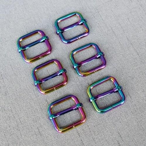 50 Pieces 20mm Colourful Metal Tri Glide Slide Adjusters For DIY Dog Collar Dog Leash Backpack Of Rectangle Loop Accessories