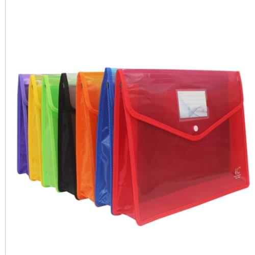 Large A4 Size Transparent Button Bag, Stereo PP Bag, Thickened Working Document Storage Bag, Plastic Large Size Information Bag