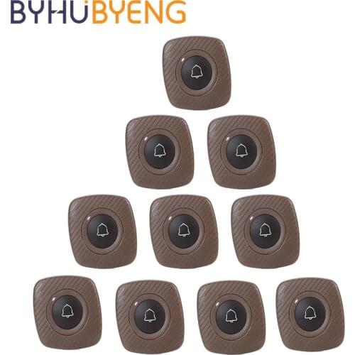 BYHUBYENG 10Pcs Waterproof Wireless Waiter Button For Disability Emergency Call Restaurant Service Calling Paging System Pager
