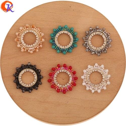 Cordial Design 20Pcs 35*35MM Jewelry Accessories/Pendant/DIY Jewelry Making/Loop Shape/Earring Findings/Hand Made/Crystal Charms