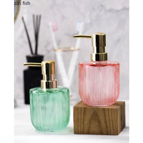 European-style Modern Crystal Glass Lotion Bottle Soap Dispenser Household Sub-bottling Bathroom Shower Gel Bottle When Pressing