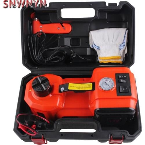 12V 5T 36cm 3 in1 Car Jack Electric Hydraulic Jack Protable Tire Lifting Car Repair mechanical Tools Inflator Safe Hammer