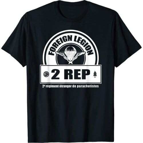 French Foreign 2 Rep Legion Paratrooper Men T-shirt Short Casual 100% COTTON O-Neck Harajuku Men Tshirt