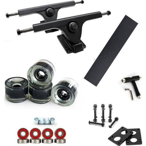 STRIKATE Longboard Truck Wheels Set 4pcs PU wheels 8pcs Bearing T skateboard tool Skateboard Truck Wheel Combo For Longboard