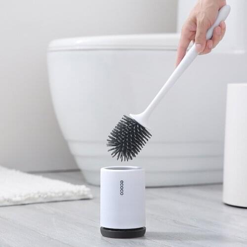 Creative Toilet Brush Head Holder Toilet Soft fur Brush Cleaning Brush Toilet Accessories Wall Mounted Cleaning Tool Holder Hand