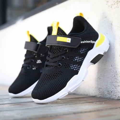 2021 New Mesh Kids Sneakers Lightweight Children Running Shoes Casual Breathable Boys Shoes Lace up Leisure Sneakers Zapatillas