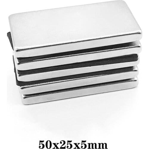 1~10PCS 50x25x5 mm Rare Earth Magnet 50mmX25mm Long Block Rectangular Magnets 50x25x5mm Permanent Neodymium Magnetic 50*25*5 mm
