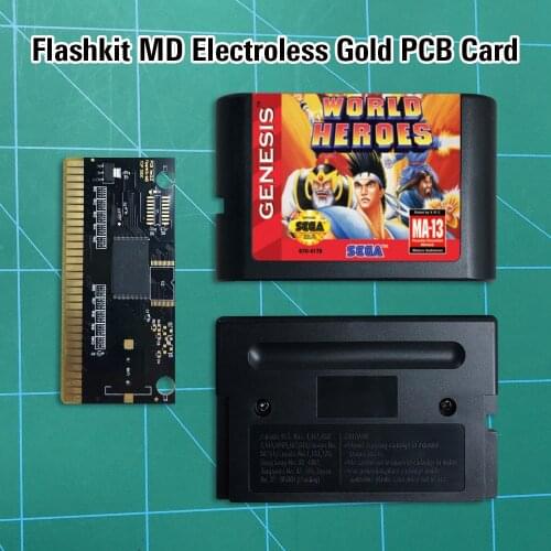 World Heroes - Flashkit MD Electroless Gold PCB Card 16 bit MD Games Cartridge For MegaDrive Genesis console