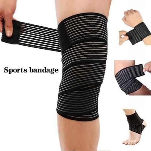 Multifunctional Elastic Bandage Compression Knee Support Sports Strap Knee Protector Wristband Ankle Leg Elbow Calf Support Safe