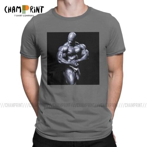 Ronnie Coleman T-Shirt Men Gym Fit Fitness Bodybuilding Vintage 100% Cotton Tee Shirt O Neck Short Sleeve T Shirts Big Size Tops