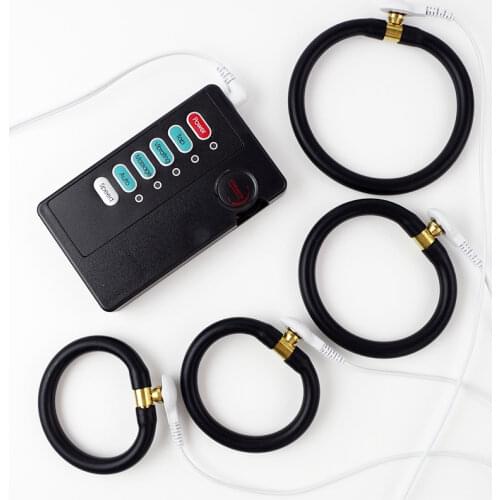 Male Electrostimulation Masturbation Set Monopolar Cock Rings Conductive Rubber Tubing Sex Toys for Men