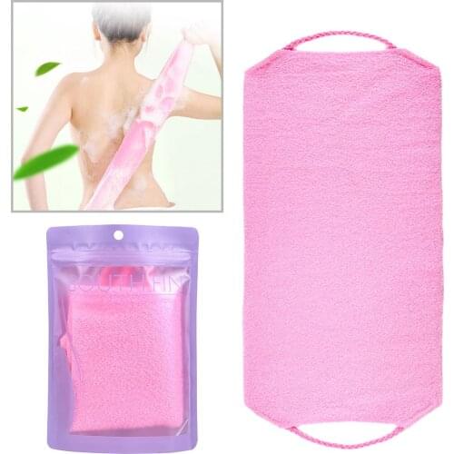 Men Women Soft Cotton Bamboo Fiber Back Scrubber Bath Towel Exfoliating Massage For Shower Body Cleaning Tool Bathing Scrubber