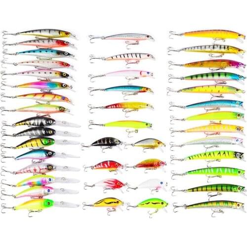 43pcs mix kit fishing lure set black mini minnow pike lures swimbait crankbait for sea fishing tackle fake hard bait wobblers
