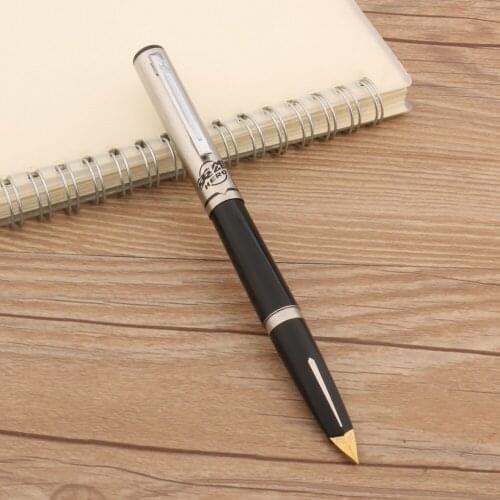 Stainless Steel Hero 240 Fountain Pen Plastic Black Retro Aircraft Duckbill Nib Business Office School Supplies Golden Ink Pens