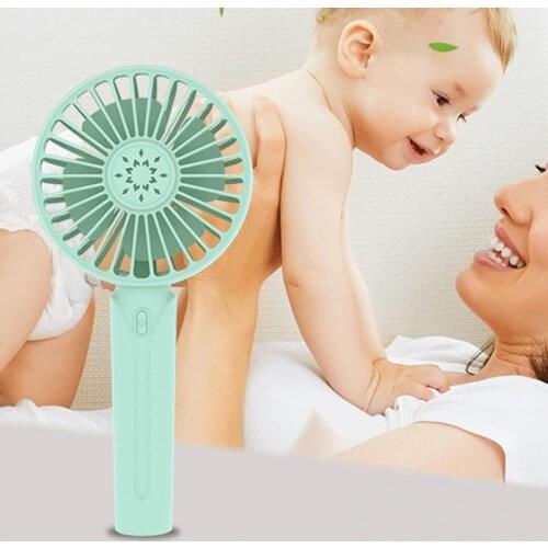 Durable Desktop Fan Solid Color 3 Wind Speeds Adjustable Multi-purpose Powerful Wind Mini Handheld Cooling Fan for Indoor