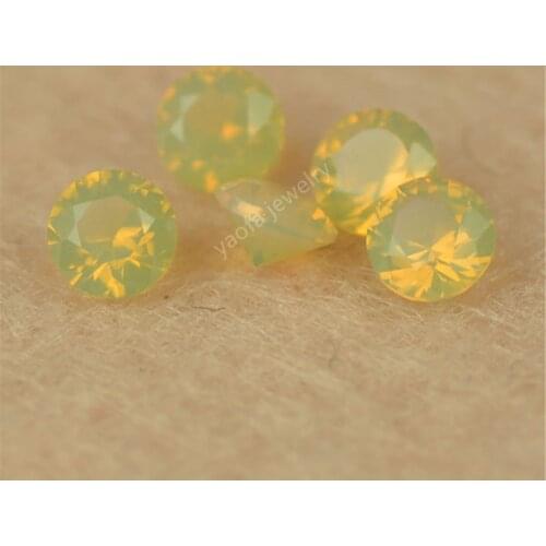 Sale 1000pcs/Lot 5A 0.8-6.0mm Opal Yellow Color Round Brilliant Machine Cut Synthetic Gems Nano Stone For Jewelry Wax Setting