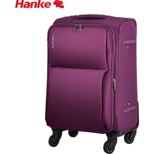 Hanke Expandable Soft Shell Luggage Suitcase Travel Trolley Case Mute Spinner Wheels TSA Lock Classic Design Waterproof 8039S