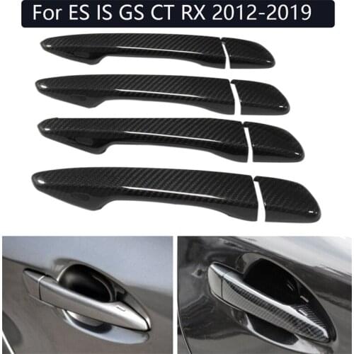 Real Carbon Fiber Exterior Side Door Handle Protector Cover Trim for Lexus ES IS GS CT RX 2012-2019