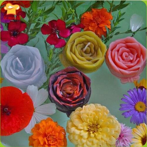 Romantic valentines day, birthday party flower candle rose silicone mold handmade soap mold