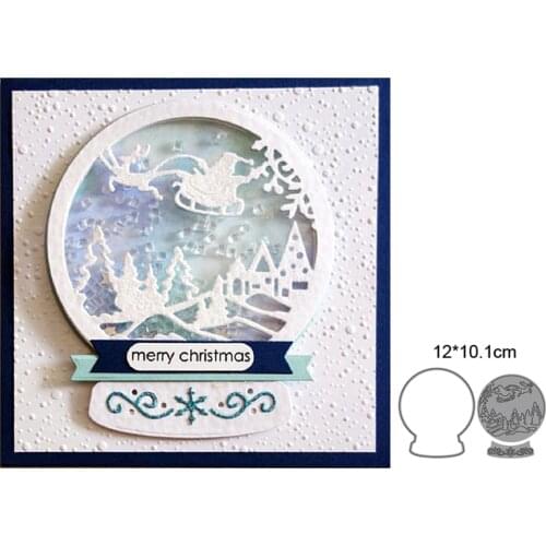 2021 New Christmas Crystal Ball Metal Cutting Dies Decoration Greeting Card Postcard Craft Knife Mould Blade Punch Stencils