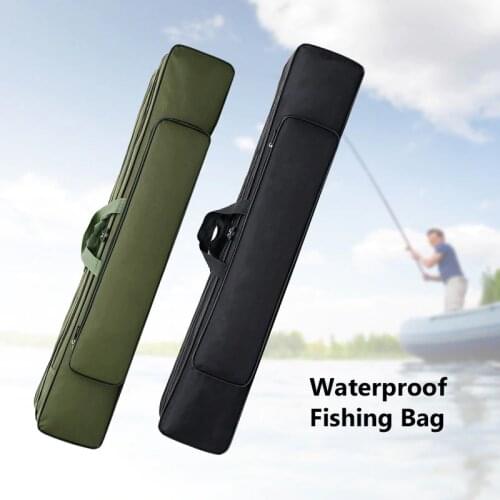 Travel Canvas Fishing Gear Bag Fishing Pole Bag Waterproof Protector Sleeve Fishing Rod Bag Convenient Organizer Handbag Pouch