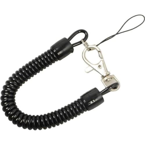 Tactical Retractable Plastic Spring Elastic Rope Security Gear Tool For Airsoft Outdoor Hiking Camping Anti-Lost Phone Keychain