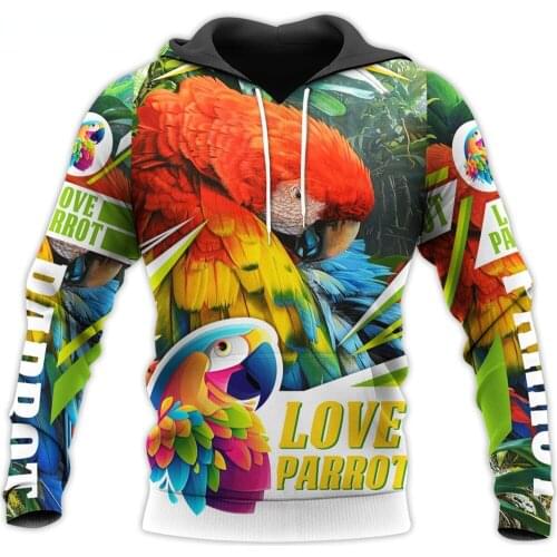 CLOOCL Fashion Animal Macaw Hoodie 3D Print Parrot Hooded Sweatshirt Long Sleeve Men Women Streetwear Coat Pullover