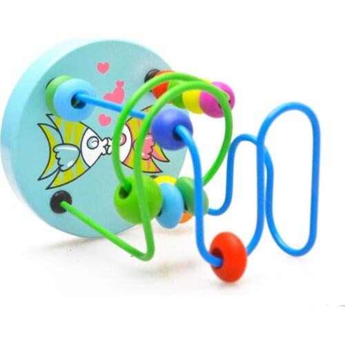Winding toys Beaded building blocks Educational Baby Kids Wooden Around Beads Toy Toddler Infant Intelligence Toys L0224