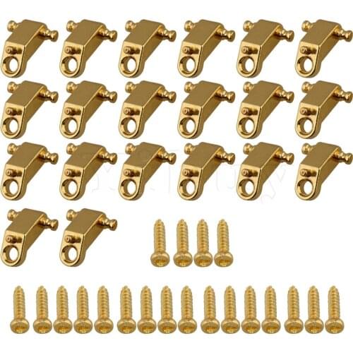 Yibuy Golden Copper Roller String Trees / String Retainers with Screws for Electric Guitar Pack of 20