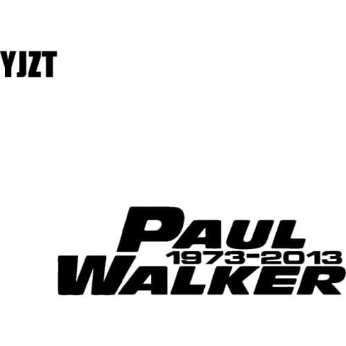 YJZT 15CM*4.6CM PAUL WALKER Fashion Vinyl Decal Car-styling Car Sticker Black/Silver C11-0493