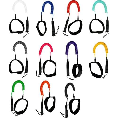 10ft Coiled SUP Leash Surfing Ankle Strap Board Leg Leashes Surfboard Leash Leg Rope Paddle Strap Surf Cord String