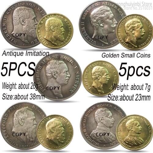 10pcs German Mark Coin COPY BADEN Coins Size Mix Collectibles Crafts Coins