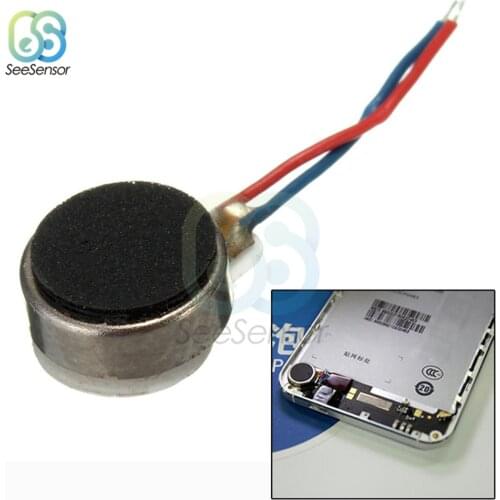 2Pcs Micro DC Vibration Motor DC 3V 70mA 12000 RPM Flat Vibrating Motor For Phone Coin