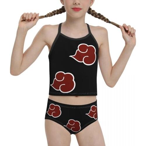 2021 Anime Manga Beach Wear for junior high school Girl Print Akatsuki (14) Bikini Wholesale Brand for Children Girl