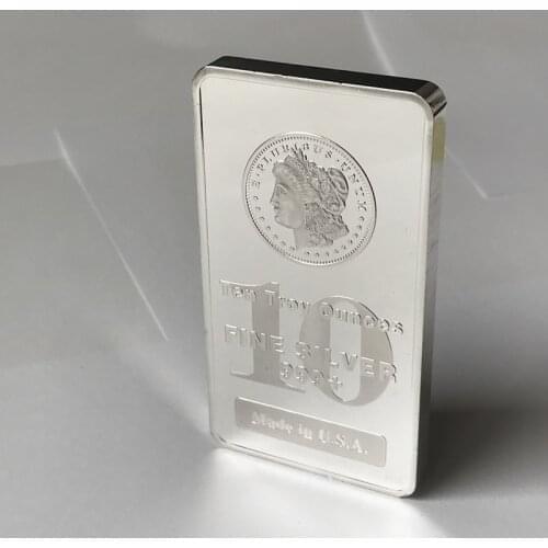 5 Pcs Non Magnetic Coin Craft 10 Oz Silver Plated USA Badge Colectible Decoration Gift Commemorative Vacuum Sealed Packing Bar