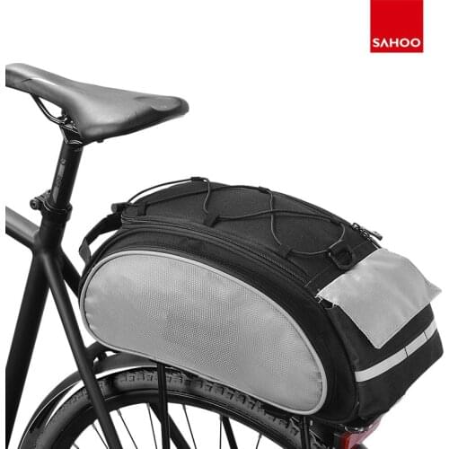 SAHOO Bicycle Carrier Bag 13L Rack Trunk Bike Luggage Back Seat Pannier Outdoor Cycling Storage Handbag Shoulder Strip 14541