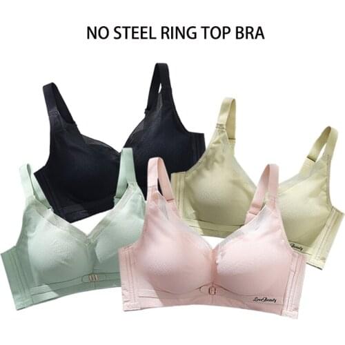 Maternity Organic Cotton Non-Marking Deep V-neck Nursing Bra No Steel Ring Upper Support Gathering Anti-Dropping Underwear New