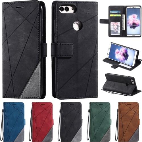 Huawei P Smart Case Leather Flip Case on For Fundas Huawei P Smart FIG-LX1 FIG-LA1 Phone Cover Retro Magnetic Wallet Cover Etui